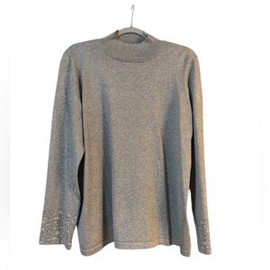 Chico’s Shimmering Silver Long Sleeve Top